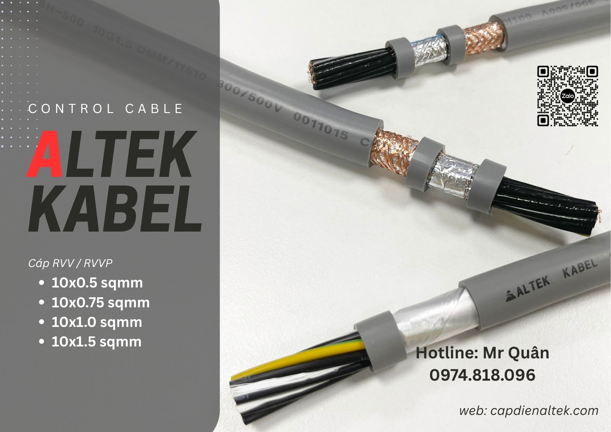 Cáp điều khiển 10 lõi Altek Kabel